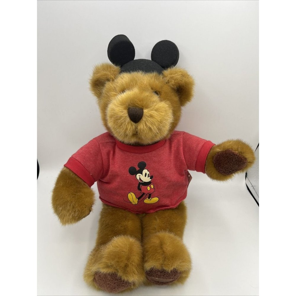 NWT New 18" tall Disney Store Mickey Ears & Mickey T-shirt Teddy Bear Plush Doll
